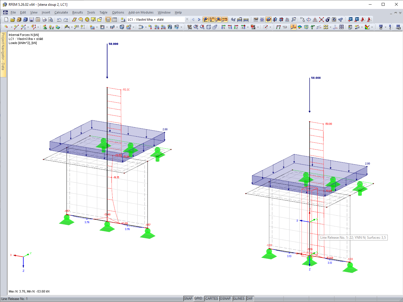 Columna que atraviesa la pared