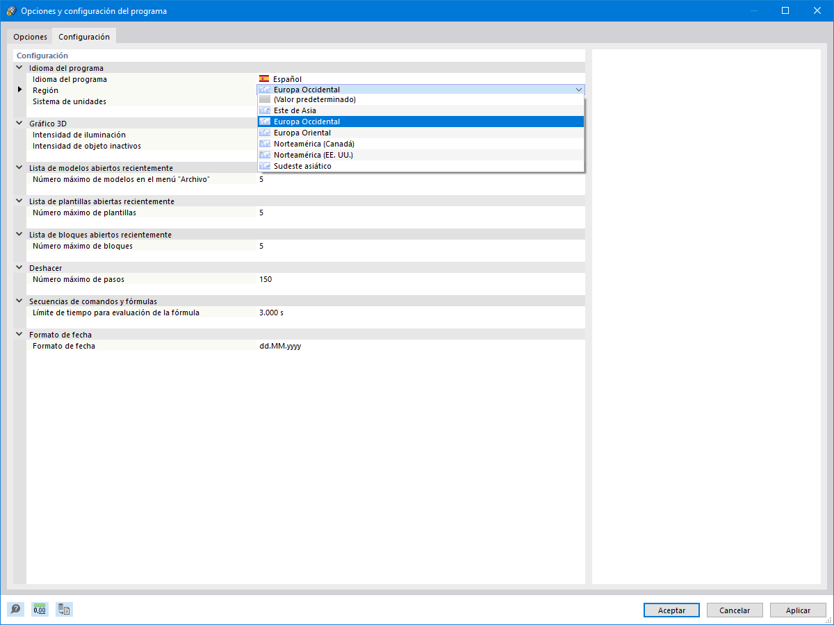 FAQ 005048 | ¿Cómo puedo cambiar el idioma y la región de la interfaz gráfica de usuario?