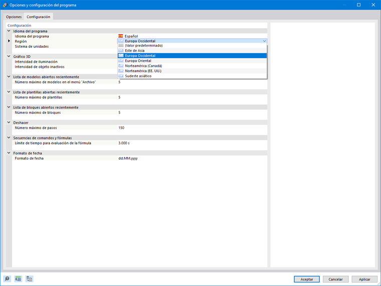 FAQ 005048 | ¿Cómo puedo cambiar el idioma y la región de la interfaz gráfica de usuario?