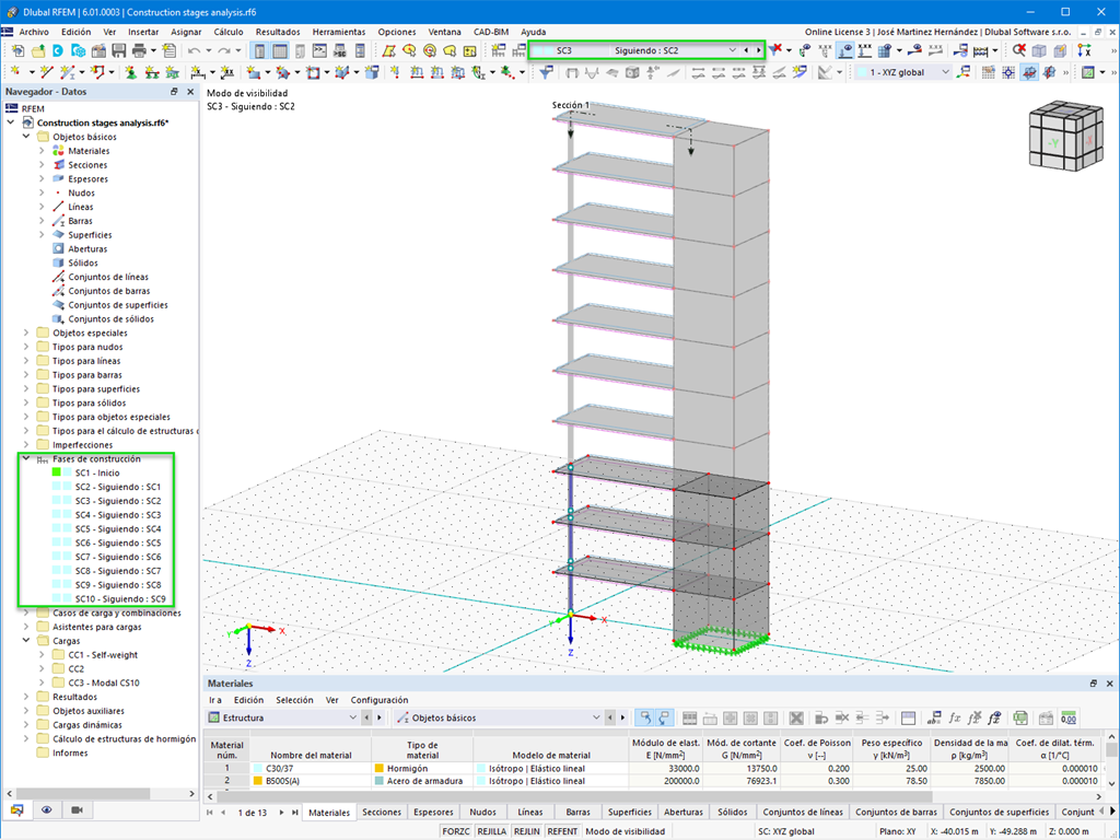 Fases de construcción