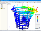 Análisis de estabilidad de la torre mirador en RFEM (© Aspect Structural Engineers)