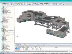 Modelo de la edificación residencial en 3D de RFEM (© JCR Estructural)