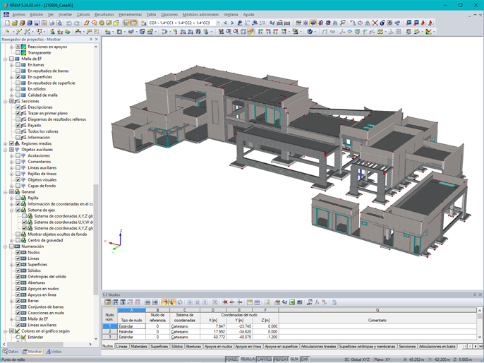 Modelo de la edificación residencial en 3D de RFEM (© JCR Estructural)