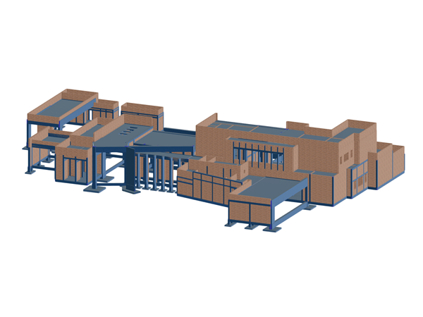 Modelo de la edificación residencial en 3D de RFEM (© JCR Estructural)