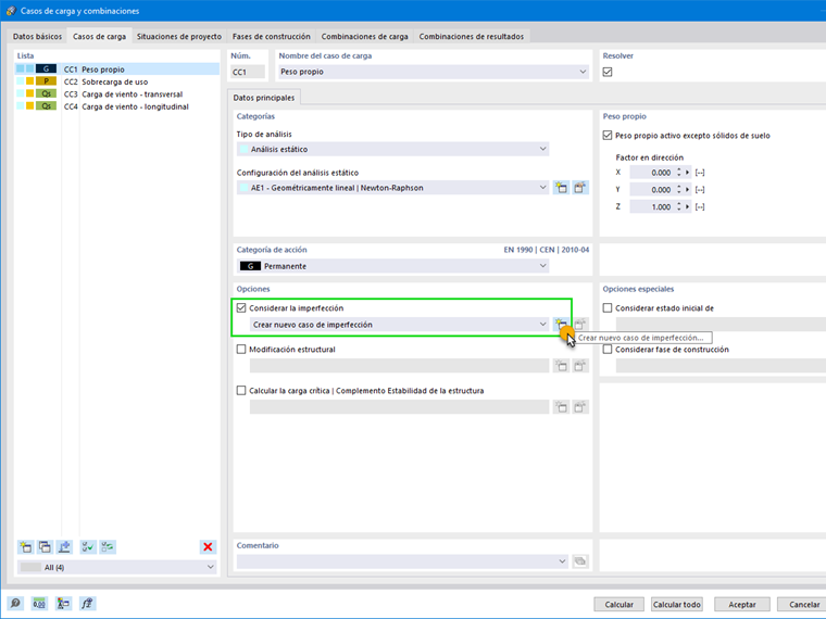 FAQ 005078 | No existe ninguna categoría de acción como "Imperfección". ¿Cómo puedo crear un caso de carga de imperfección?