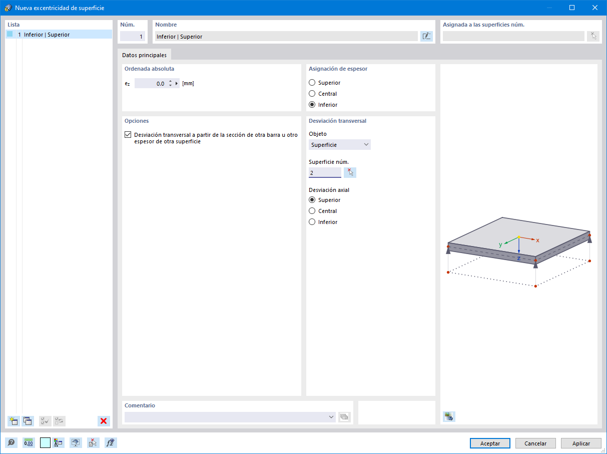 Excentricidad de la superficie