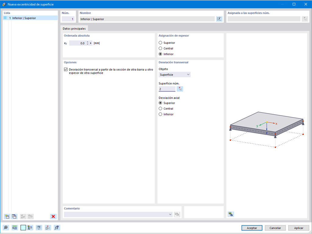 Excentricidad de la superficie