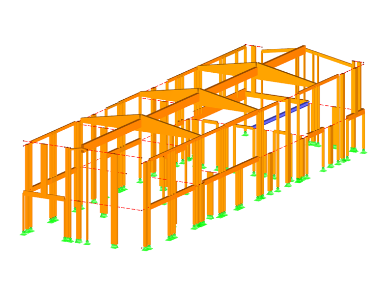 Modelo de la estructura de madera del edificio de oficinas de la sede de ÖkoFEN
