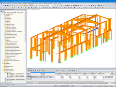 Modelado de la estructura de madera del edificio de oficinas en RFEM