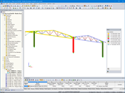 Modelo de estructura con marquesina de la zona de almacenamiento de la sede de ÖkoFEN en RFEM