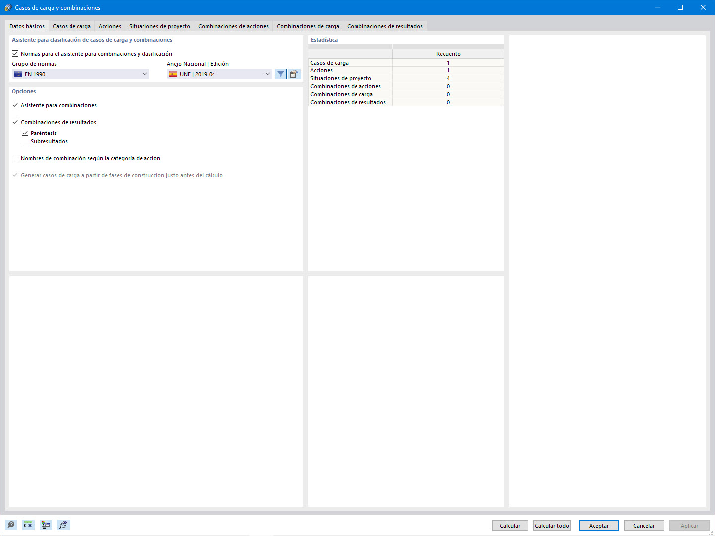 Cuadro de diálogo del asistente para combinaciones