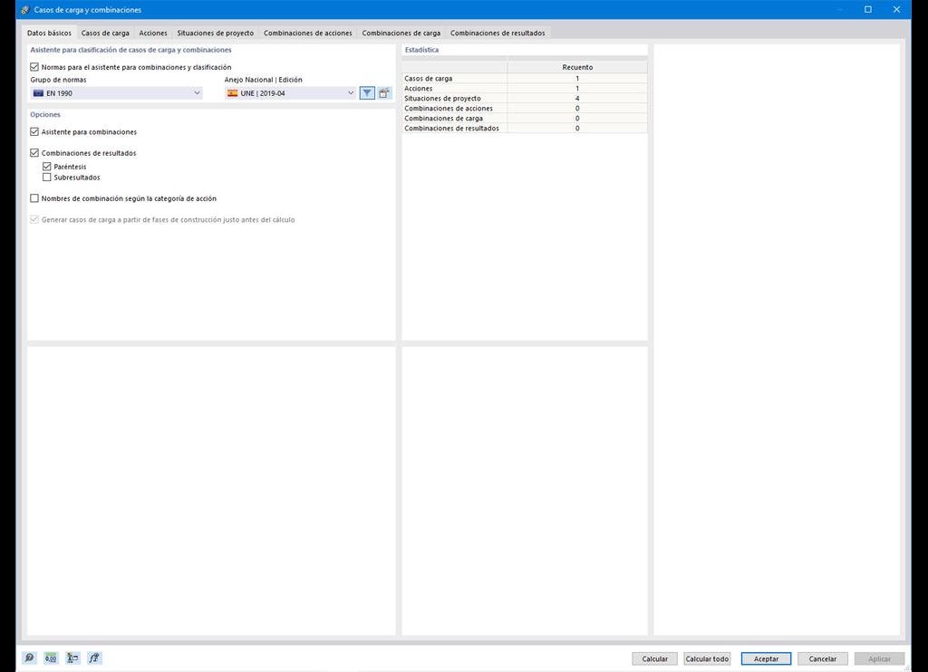 Cuadro de diálogo del asistente para combinaciones