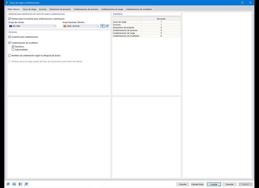 Cuadro de diálogo del asistente para combinaciones