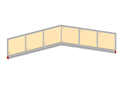 Muro de mampostería con ángulo variable