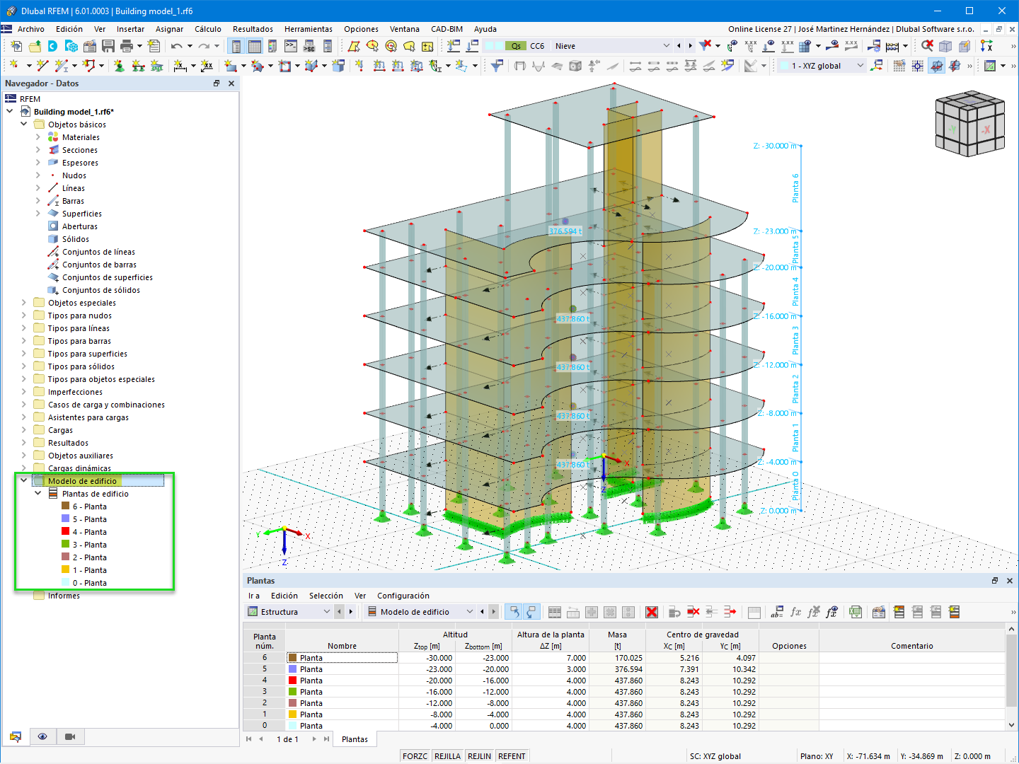 Complemento Modelo de edificio en RFEM 6