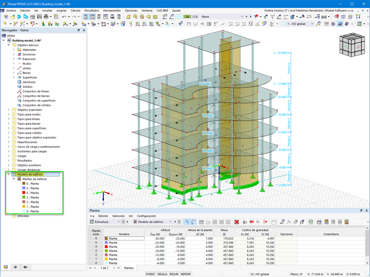 Complemento Modelo de edificio en RFEM 6