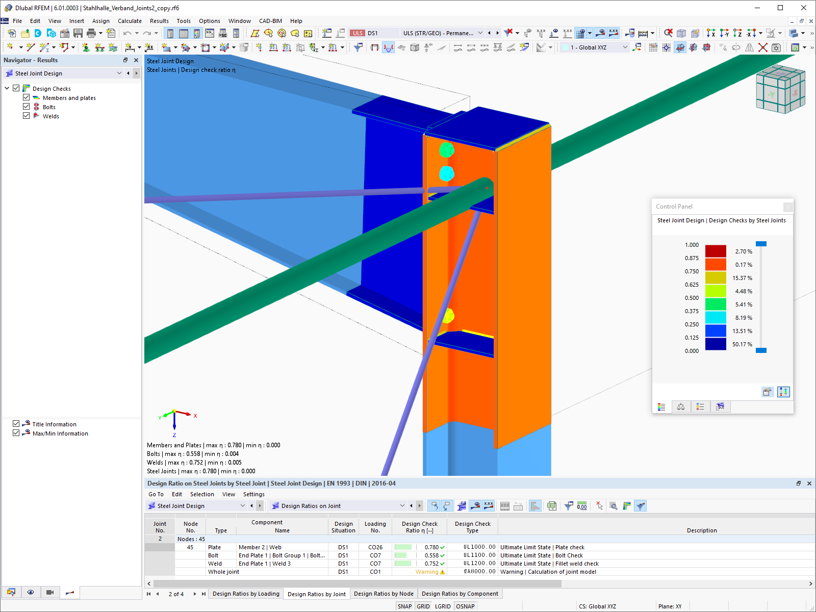 Uniones de acero en RFEM 6