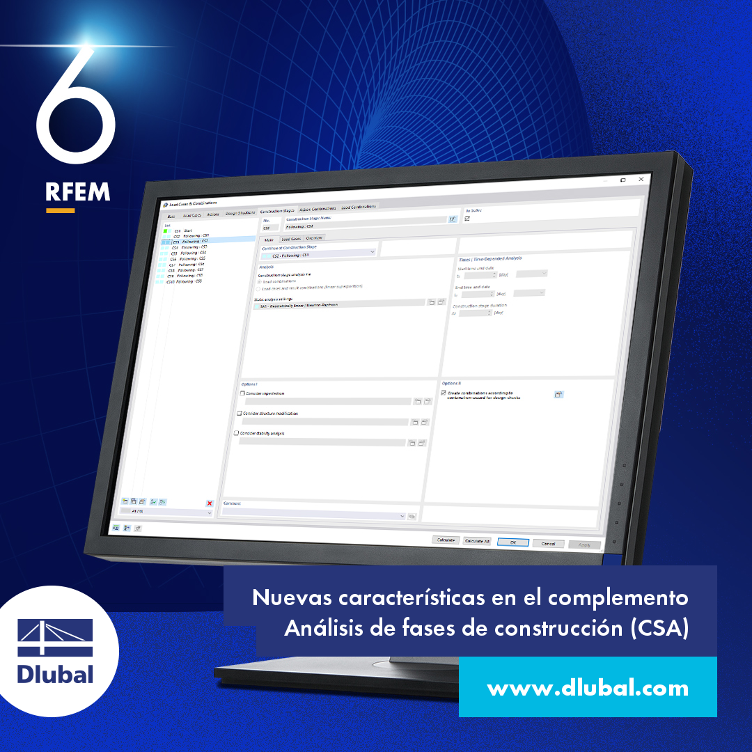 Nuevas características en el complemento Análisis de fases de construcción (CSA)
