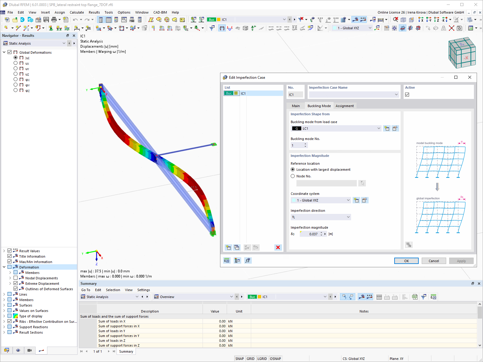 Imperfección por deformación a escala