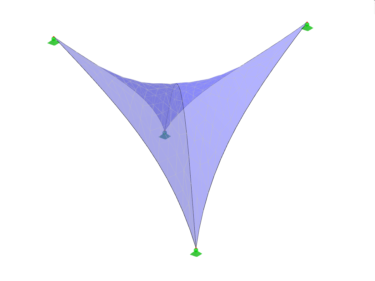 Modelo para el análisis de búsqueda de forma en RFEM 6