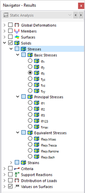 Selección de tensiones de sólidos en el navegador