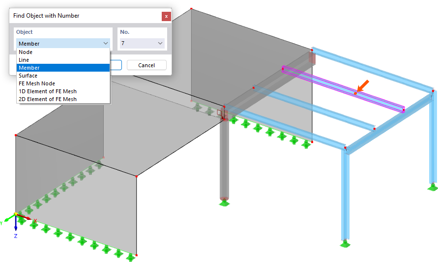 Localización de un objeto por el número