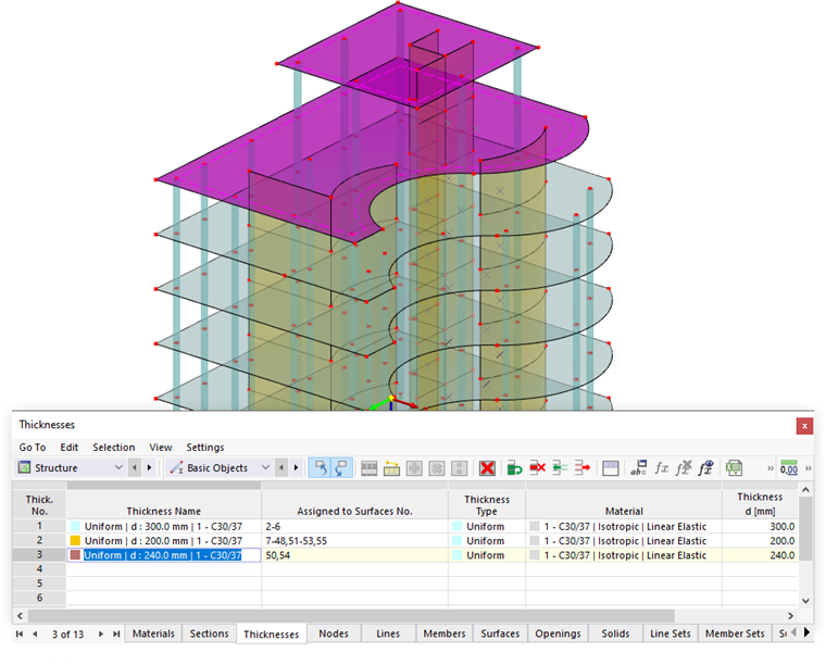 Selección de objetos mediante las propiedades en la tabla
