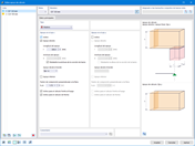 Diálogo que muestra la configuración para verificación de presión de apoyo en el cálculo de madera con opciones para ajustar los apoyos y parámetros.