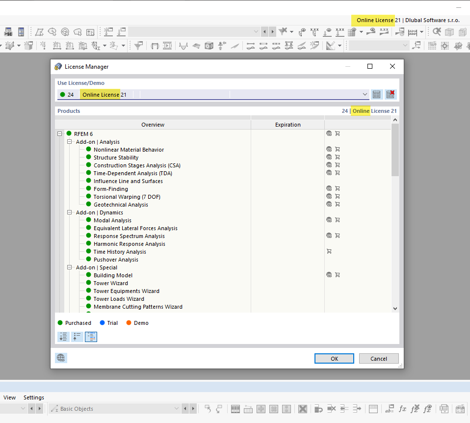 FAQ 005165 | ¿Solo hay licencias en línea para RFEM 6 y RSTAB 9?