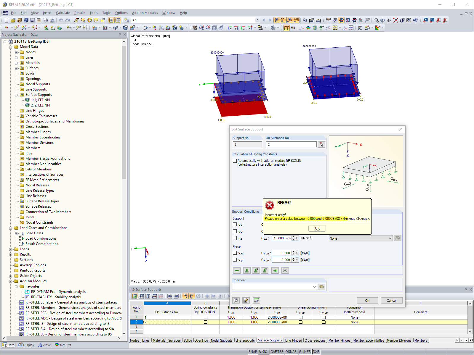 FAQ 005179 | Me gustaría introducir una constante elástica grande. ¿Esto es posible?