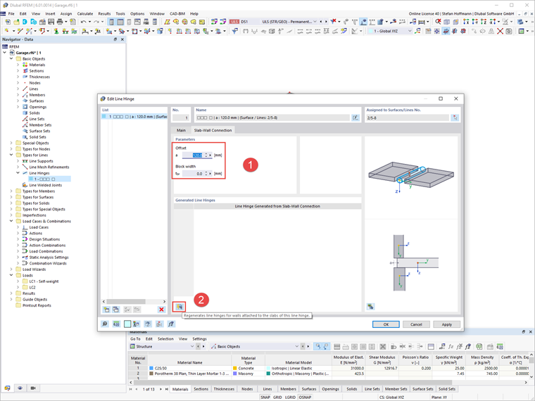 FAQ 005180 | Me gustaría conectar mi muro de mampostería a una losa de hormigón armado. ¿Cuál es la mejor forma de crear una articulación en línea?