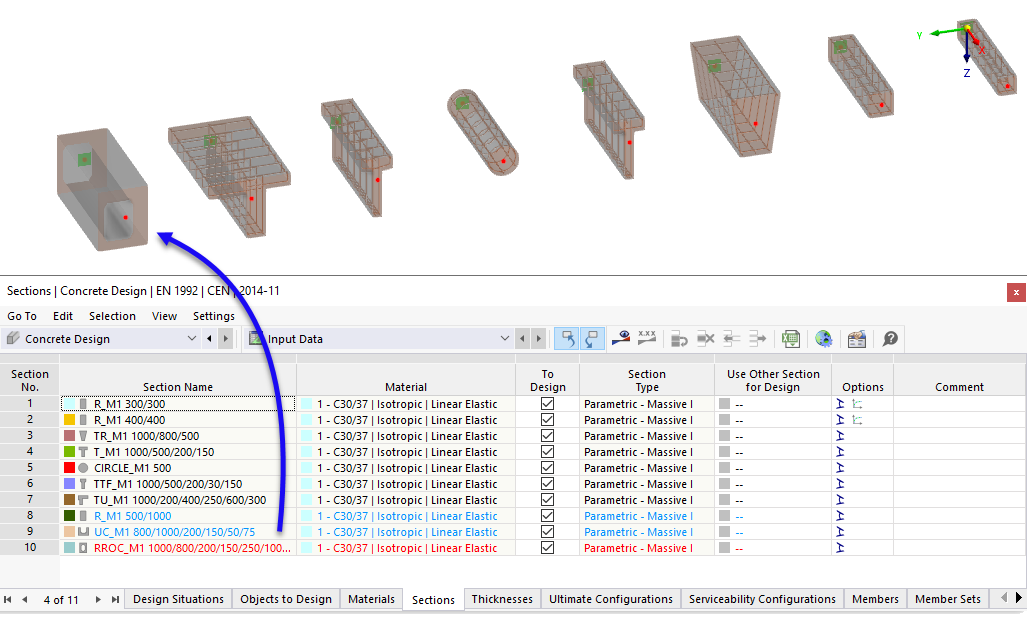 Tipo de sección no válido sin propuesta de armadura