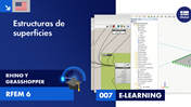 Estructura de superficies innovadora creada con las herramientas de diseño paramétrico Rhino y Grasshopper para geometrías complejas.