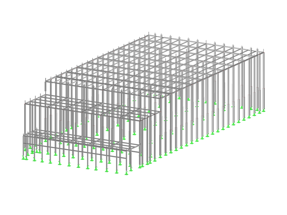 Modelo de la estructura de hormigón del edificio de almacenamiento de Dailycer Francia