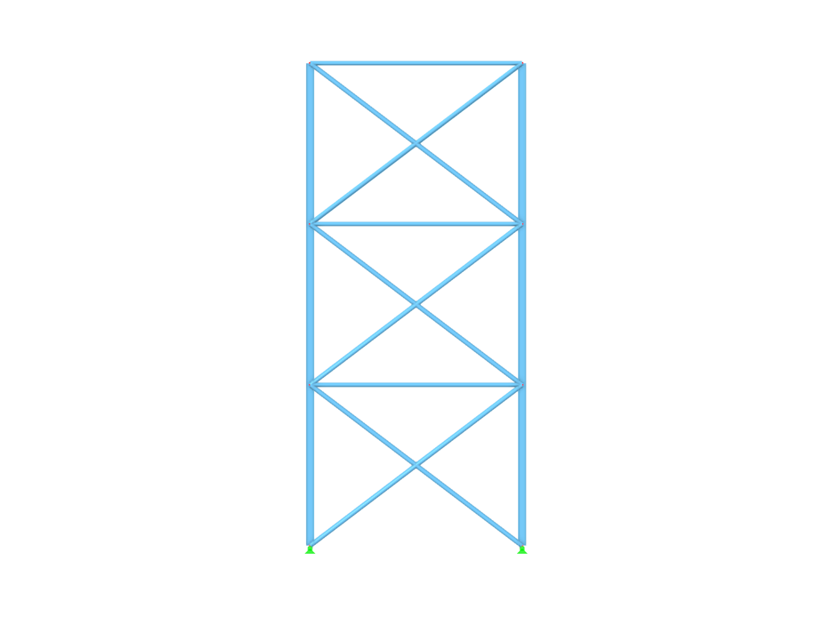 Estructura de acero con barras a tracción