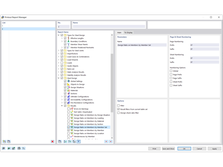 Administrador de informes de impresión - Diseño de acero