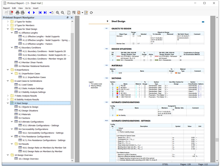 Informe de impresión - Cálculo de acero