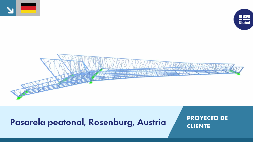 Puente peatonal sobre el paisaje fluvial en Rosenburg, Austria