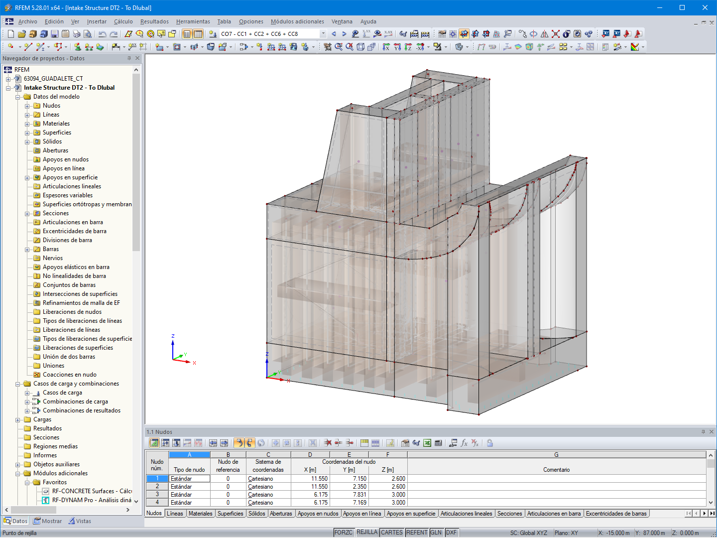 Modelo de una estructura de entrada en RFEM (© Zutari)