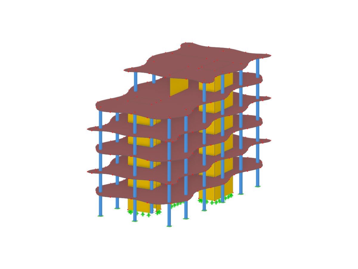 Edificio de hormigón de cinco pisos