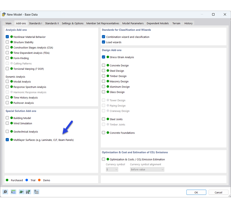 Activar módulo Superficies multicapa