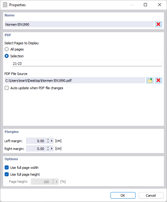 Integración de un archivo PDF