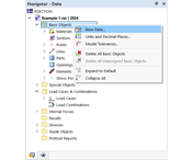 Editar datos básicos mediante el menú contextual