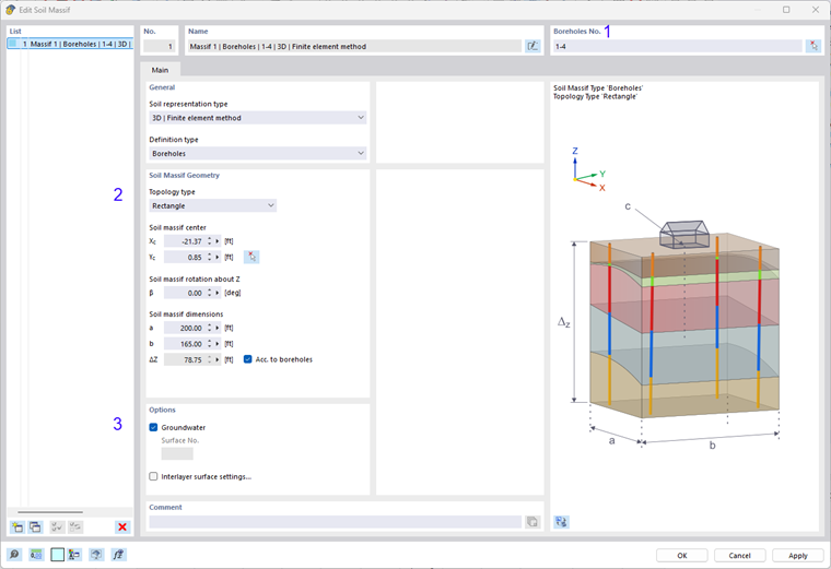 Tipo de macizo de suelo | Perforaciones