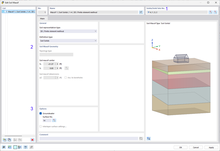 Tipo de macizo de suelo | Conjunto de sólidos de suelo