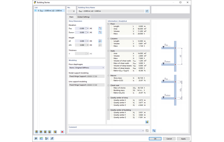 Cuadro de diálogo "Plantas de edificio"