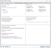 Cuadro de diálogo "Nuevo modelo – Datos básicos", pestaña "Configuraciones y opciones"