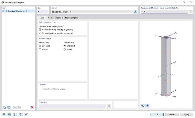 Cuadro de diálogo 'Nuevas longitudes eficaces'