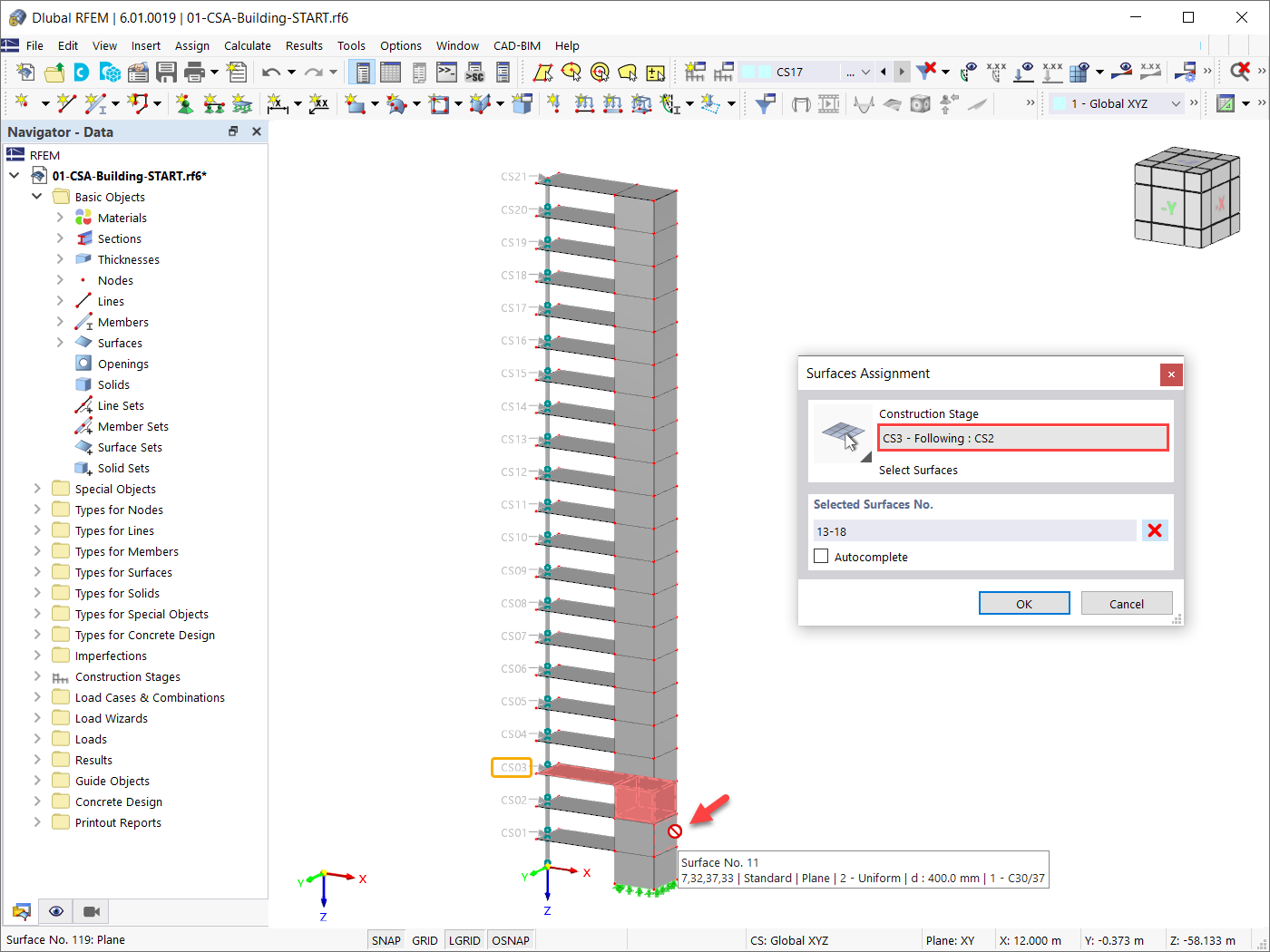 Asignación de superficies