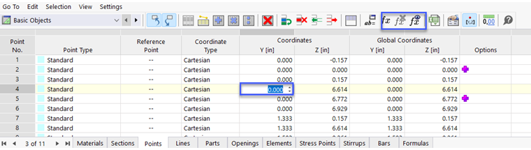 Botón Editar fórmula y fórmula en celda de tabla